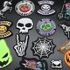 thumbnail image 3 of Parche adhesivo de Halloween para ropa, pegatinas de calabaza, fantasma, manzana, diablo, bordado, mochila, chaqueta, Horror, Punk, parches decorativos, 3 of 4