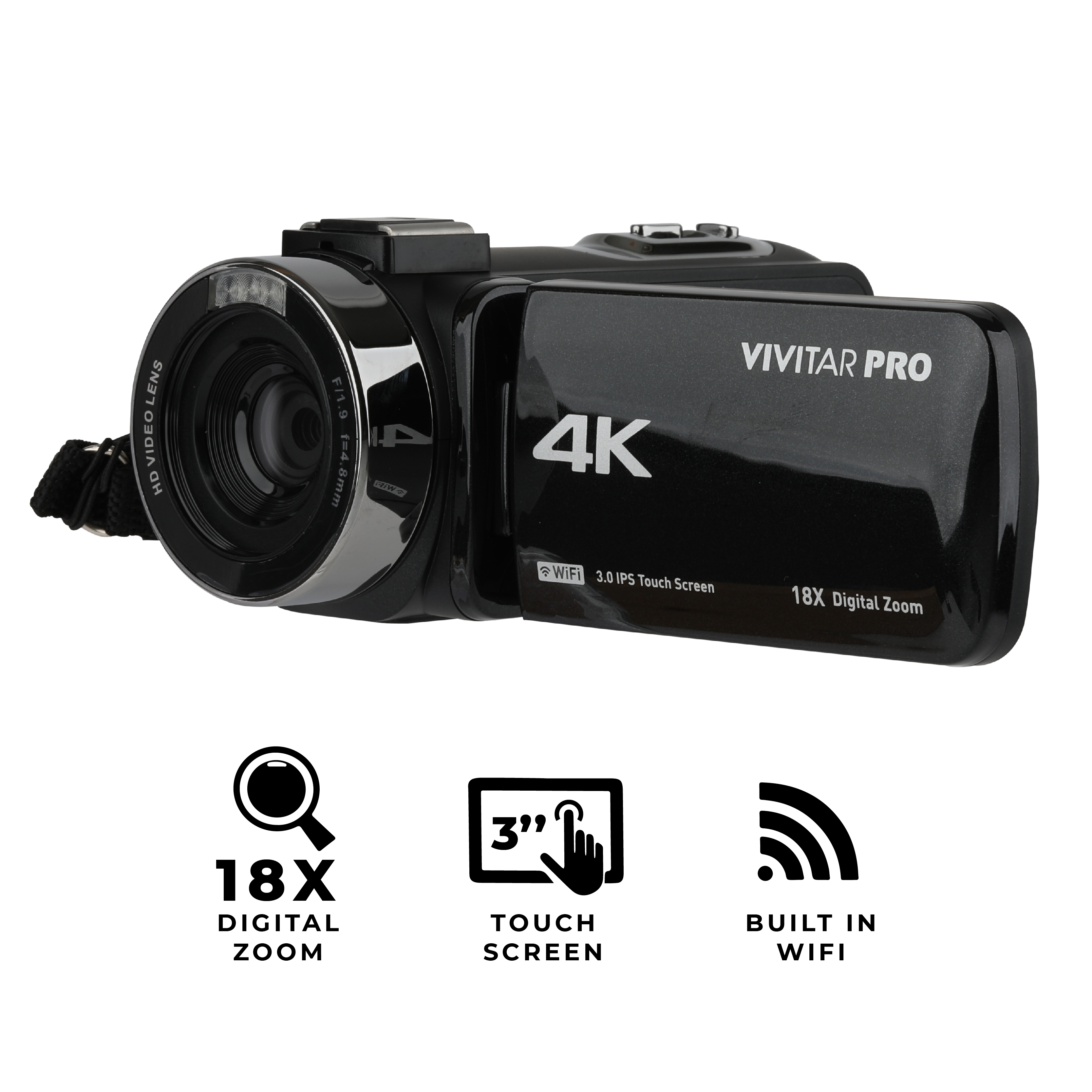 Vivitar 4K HD Digital Video Camera, Night Vision, WIFI, Remote Control - image 3 of 11