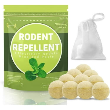 Tasajee Natural Peppermint Oil Rodent and Pest Repellent Pellets with Pouch, 10 Pack