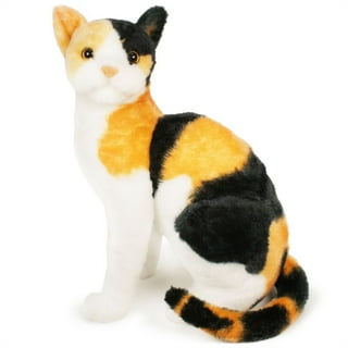 Realistic stuffed calico cat deals