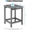 thumbnail image 2 of REKHHY Side Table Outdoor Small Patio Table 18” Adirondack Table, Weather Resistant End Tables, Outside Square Tea Table for Patio, Backyard, Poolside, Garden, Balcony (1, Gray), 2 of 8