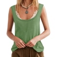 thumbnail image 5 of Summer Sleeveless Solid Color Women Scoop Neck Casual Tank Tops Camisole, 5 of 7