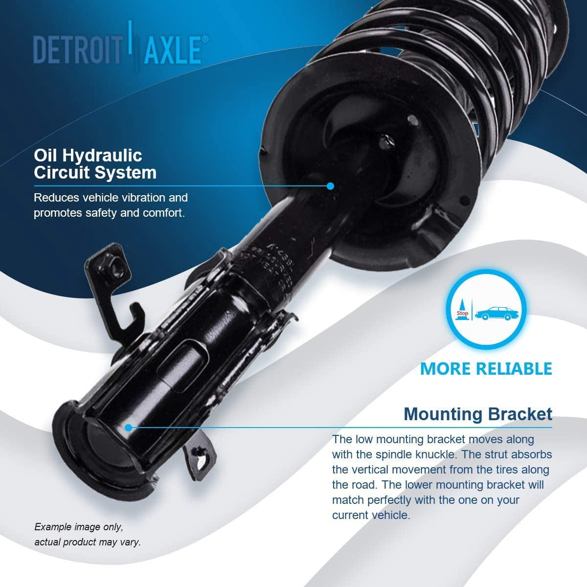 Detroit Axle - Front Struts for 2011-2014 Ford Edge 2011-2015 Lincoln MKX Complete 2 Struts with Coil Spring 2011 2012 2013 2014 Replacement Quick Install Ready Struts Assembly