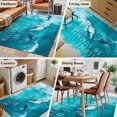 thumbnail image 6 of Welcome to Summer Washable Area Rugs 3'x5', Blue Shark Ocean Animal Watercolor Low Pile Throw Living Room Rug Non-Slip Sturdy Edge Binding Carpet for Indoor Entryway Bedside Kitchen, 6 of 9