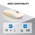 thumbnail image 3 of TENMOS Wireless Bluetooth Mouse Rechargeable Silent Mouse (Bluetooth 5.1 + 2.4G) LED with Nano Receiver, 3 of 7
