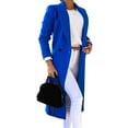 thumbnail image 5 of Women's Long Coat Fall Winter One Button Closure Lapel Jacket Loose Fit Solid Color Overcoat for Office Casual Wear, 5 of 8