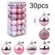 thumbnail image 3 of 36 Piezas Decoración de Bolas de Navidad, Adornos de Bolas de Navidad para Árbol de Navidad, 4 Estilos Adornos de Árbol de Navidad Inastillables Bolas Colgantes para Decoraciones de Fiesta 4 cm, Rosa, 3 of 5