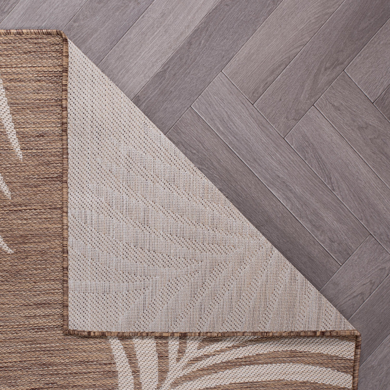World Rug Gallery Contemporary Palm Leaves Textured Flat Weave Indoor/Outdoor Area Rug - BROWN 2'x7'