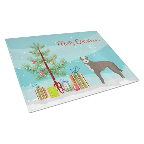 Lurcher Style 1 Christmas Tree Glass Cutting Board Large