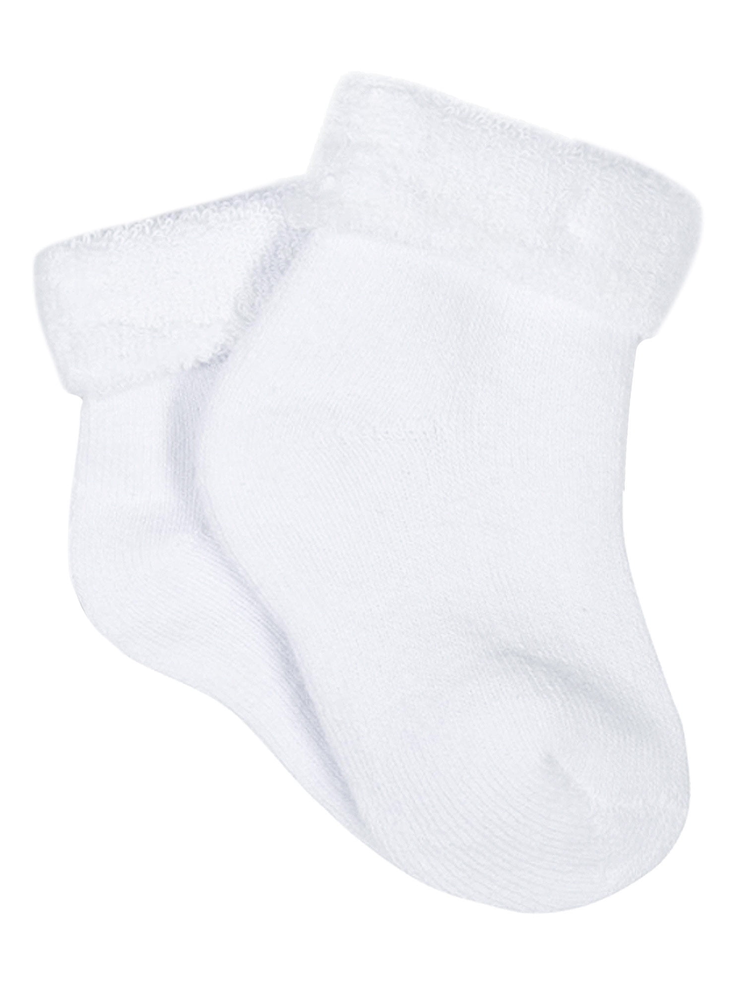 Gerber Baby Neutral White Terry Bootie Wiggle Proof Socks, 4-Pack, Sizes Newborn - 0/6 Months