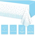 thumbnail image 3 of 4 Pack White and Blue Tablecloths - 86.6"x51.2" Rectangular Blue Table Cover for Weddings Birthdays First Communion Baby Showers Graduation, 3 of 7