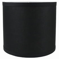 Classic Drum Smooth Linen Lamp Shade, 8" to 16" Bottom Size Black 8"