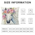 thumbnail image 5 of Creowell Horse Flower Crown Pillow Cases with Zipper Home Decor for Living Room Bedroom Bed Cushion Outdoor Square Aesthetic Decorative 1PC 24x24in, 5 of 5