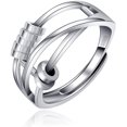 thumbnail image 1 of Anillo de ansiedad ajustable de plata de ley 925 para mujeres y hombres, anillos giratorios de paz, promesa de boda retro, anillos de pulgar para artículos para aliviar el estrés y la ansiedad, 1 of 5
