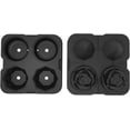 thumbnail image 6 of Ice Cube Tray, HANCELANT 2.5inch Ice Cube Molds, 2 Cavity Silicone Rose & 2 Diamond Ice Ball Maker, Whiskey, Bourbon & Homemade Juice (Black), 6 of 16