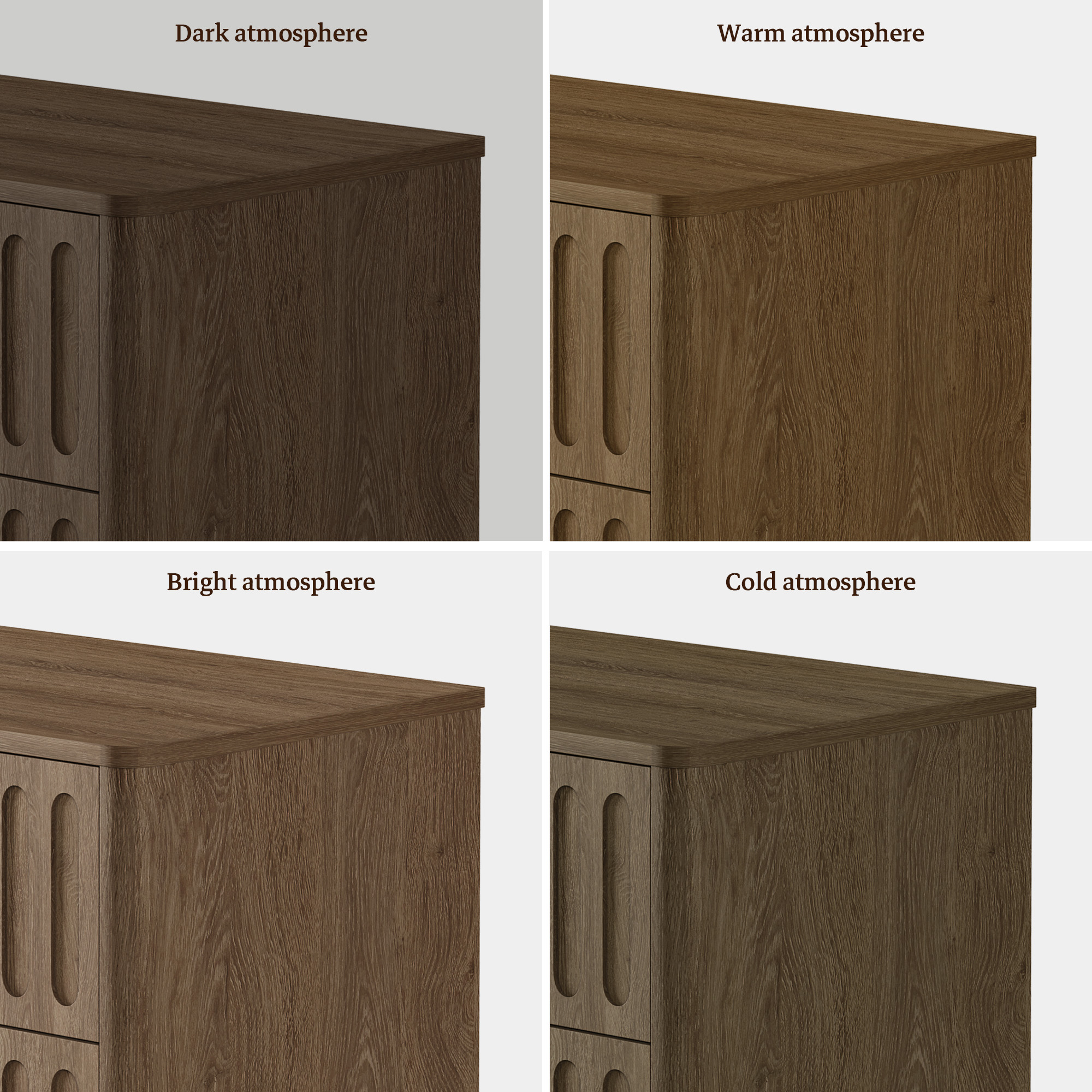 SICOTAS 21.02" Wide 2-Drawer Nightstands Set of 2,Mid-Century Modern Bedside Table with Large Drawers & Elegant Gold Square Handle for Bedroom, Living Room, Entryway - Coffee Oak