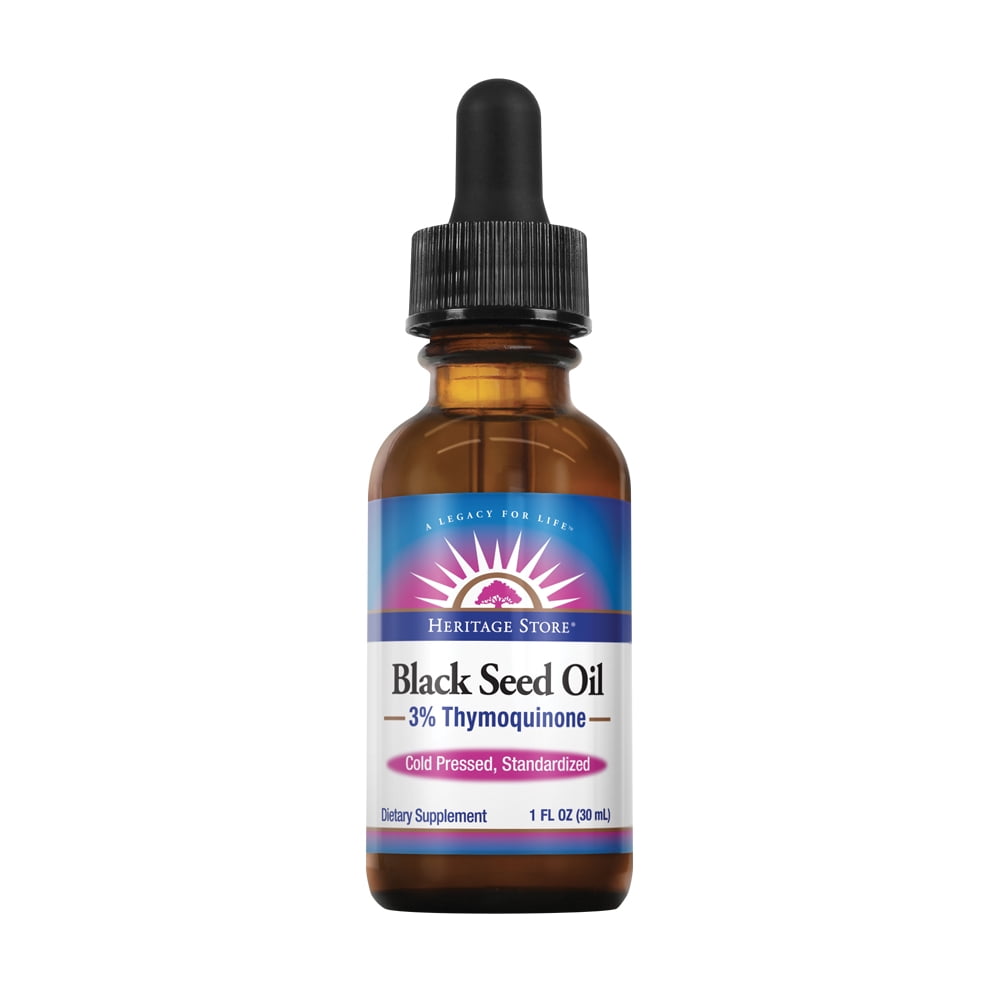 Heritage Store Black Seed Oil 3 Thymoquinone Pure & Cold Pressed