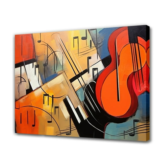 Abstract Painting Music Canvas Poster Bedroom Decor Sports Landscape Office Room Decor Gift,Frame-style,16x24inch(40x60cm)