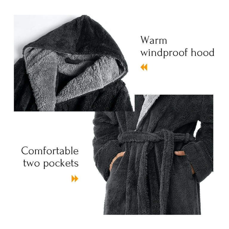 Thick mens robe with hood sale