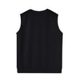 thumbnail image 6 of Huankd Men's Solid Sweater Vest Sleeveless Knit V Neck Spring Winter Casual Pullover Top Black M, 6 of 8
