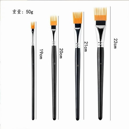 Comb Artist Brush Set of 4, Professional Flat Comb Brushes for Acrylic Painting, Watercolor and Oil Unique Texture Painting, Artist Paintbrushes