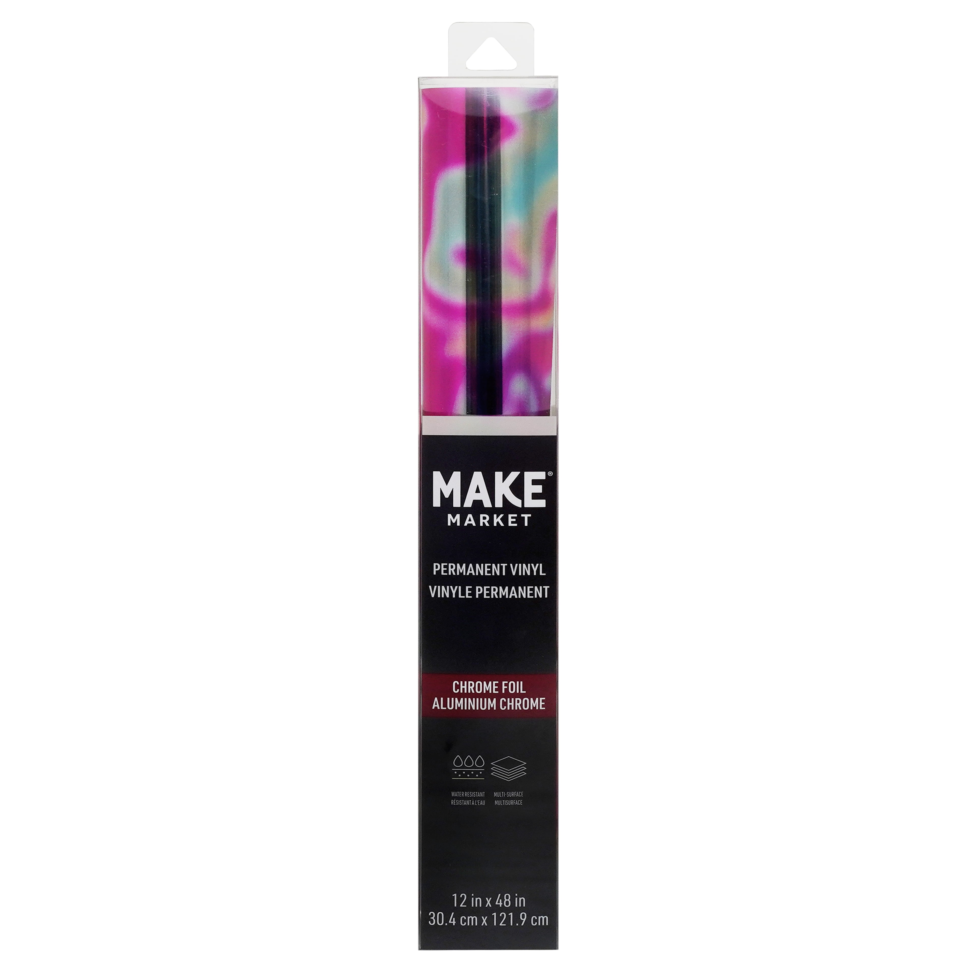 Make Market Oil Spill Chrome Foil Permanent Vinyl - 12" x 48" Rolls in Metallic Colors for Indoor & Outdoor Use, Water Resistant & Compatible with Most Cutting Machines, 12 Pack