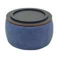 thumbnail image 5 of Round Storage Ottoman, High Quality Fabric Upholstered End Table with Removable Wooden Tray Lid, 2 in 1 Multifunctional Ottoman Coffee Table with for Living Room Bedroom, Navy, 5 of 7