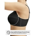 thumbnail image 2 of Minimizer bra for heavy breast comfy bra smoothing womens bra underwire support bras full coverage cross straps minimizing bras for large breasts Black 32D 32 D, 2 of 6