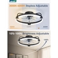 thumbnail image 3 of Ventilador de techo LEDIARY de 20 pulgadas, bajo perfil, control remoto regulable, negro, 3 of 8