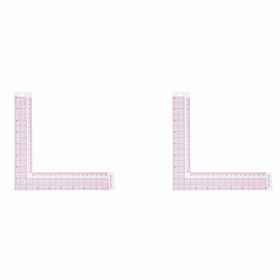 2X Sewing Measure Rulers 90-Degree L Shape Square Ruler Metric and Imperial Clothing Ruler Tailor Craft Tool