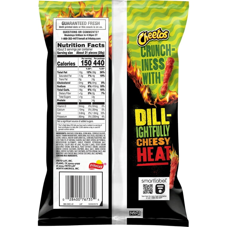 Cheetos Crunchy Cheese Flamin' Hot Dill Pickle Flavored Snacks