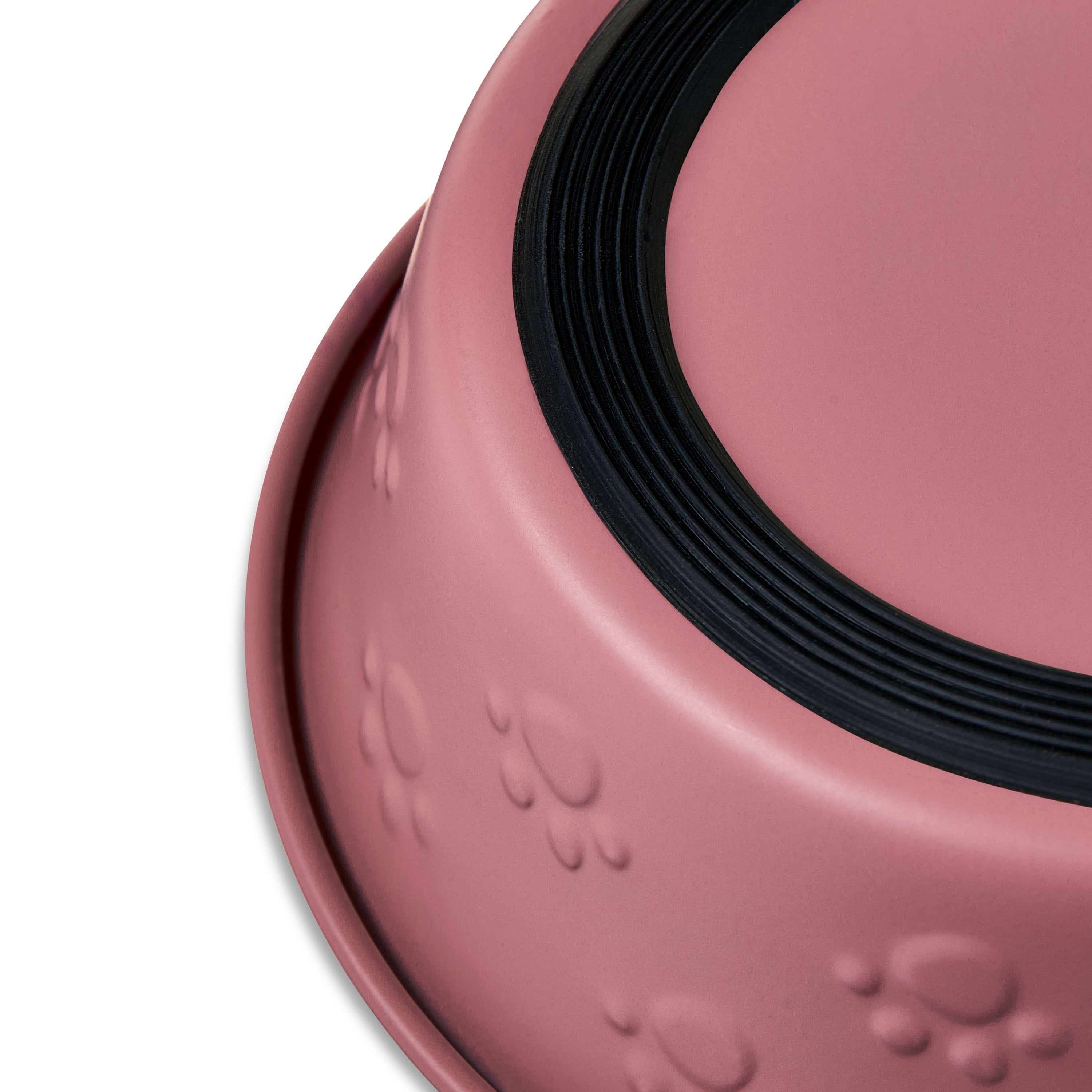 Vibrant Life Small Stainless Steel Embossed Dog Bowl, Red Paws