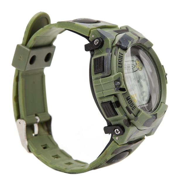 Reloj Cronógrafo, Alarma Correa De PU Reloj Cronógrafo Digital Para Hombres Resistente Al Agua Resistente Al Desgaste Temporización De Color De Camuflaje Para Estudiantes