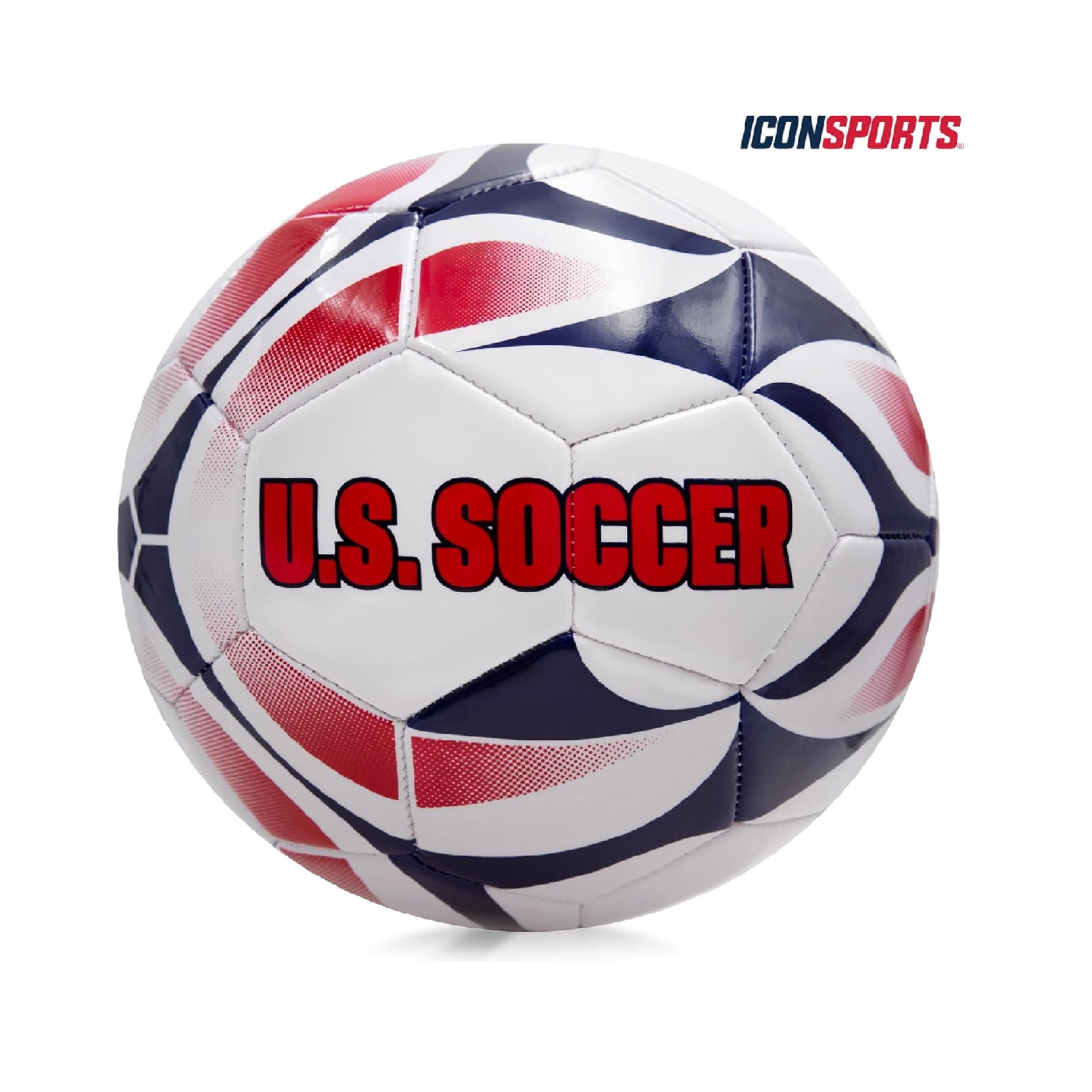 Icon Sports U.S. Soccer Official Licensed Soccer Ball - Inked [White Red] Size 5