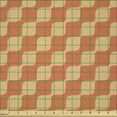 thumbnail image 2 of Ambesonne Orange Fabric by the Yard Microfiber, Wavy Lines in Retro Style, 1 Yard, Burnt Orange Pale Orange, 2 of 4