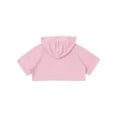 thumbnail image 6 of Yeahdor Kids Girls Short Sleeve Hooded Crop Top Solid Color Sports Running Jogging Tops Pink 14, 6 of 7