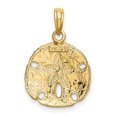 thumbnail image 4 of Auriga 14k Yellow Gold with White Rhodium Polished Sand Dollar Charm (L - 24 mm, W - 15.34 mm), 4 of 6