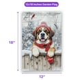 thumbnail image 5 of Playful Saint Bernard Welcomes Winter Snowy Day with Cardinal Bird Garden Flag 12x18in Double Sided St Dog Lover Outdoor Decor - 2017, 5 of 5