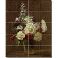 thumbnail image 1 of Ceramic Tile Mural-Henri Fantin-Latour Flowers Custom Tile Mural 28. 24" w x 30" h using (20) 6 x 6 ceramic tiles, 1 of 3