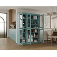 thumbnail image 6 of Palace Imports 100% Solid Wood 48.5" Pantry China Cabinet with Clear Glass Doors and Adjustable Shelves, Aqua Blue, 6 of 6