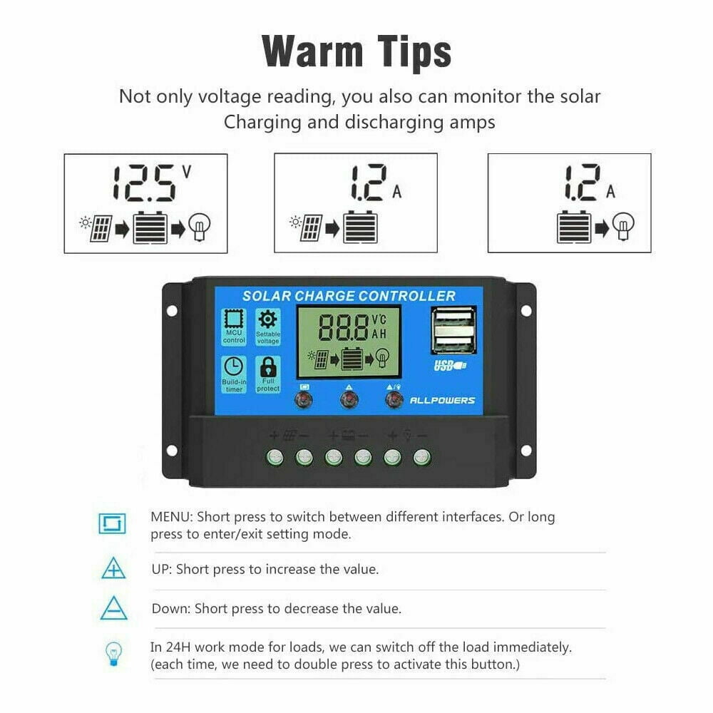 Xhy Solar Panel Kit 400W with Controller and Power Inverter Battery Charger Maintainer for Boat Car RV Motorcycle Marine Automotive