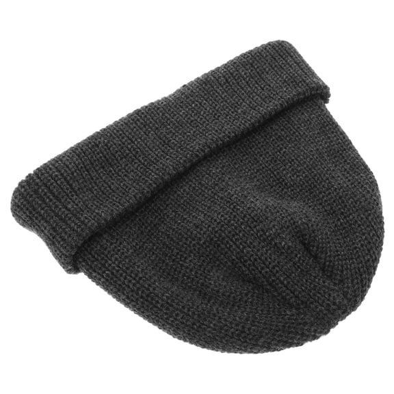 GAXIRE Grey Brimless Fisherman Warm Cap Knitted Beanie Winter Hat Rolled Edge Design
