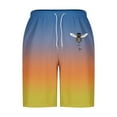 thumbnail image 4 of Sentmoon Mens Shorts Lightweight Summer Loose Elastic Waist Workout Shorts Drawstring Bee Print Gradient Color Gym Shorts with Pockets 2025 Athleisure for Casual Hangouts Yellow XXXXL, 4 of 5
