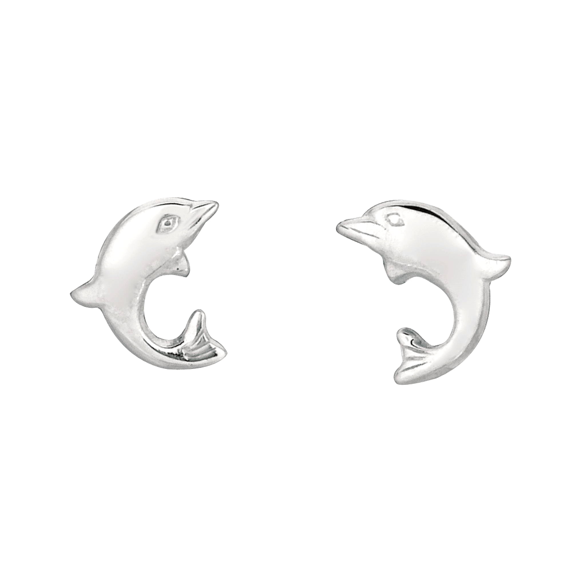 Silver coloured Earrings Ocean Twin Dolphins Cute Animal Holidays 