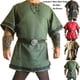 thumbnail image 2 of Medieval Vikingo Norman Disfraz De Halloween De Manga Corta Túnica Camisa Larga, 2 of 4