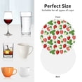 thumbnail image 6 of Honeii Strawberry print Leather Coaster Set of 4, ideal for safeguarding your furniture from drinks spills and effortless cleanup-Round Shape, 6 of 6