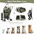 thumbnail image 4 of XunKA Foldable Double Pets Stroller for Dogs and Cats, Double Strollers with Detachable Carriers Foldable Pet Travel Jogger Stroller Removable Cat Carrier Bag for Small Medium Dogs Up to 60Lbs,Green, 4 of 10