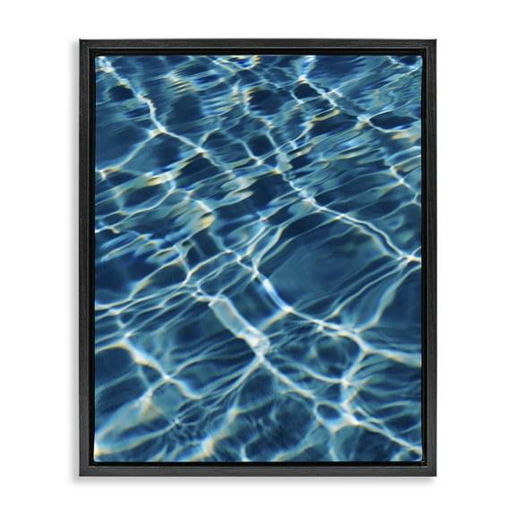Stupell Industries Summer Pool Ripples Abstract Painting Black Floater Framed Canvas Art Print Wall Art, 17 x 21