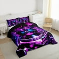 thumbnail image 3 of Castle Fairy Gradient Butterflies Bedding Comforter Set 2pcs for Kids Children,Music Theme Twin Comforter Sets Microfiber,Musical Vinyl Record Breathable Bedding Set,Lightweight Room Decor, 3 of 8