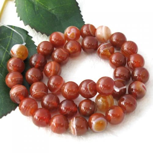 10mm Red Sardonyx Agate Round Gemstone Loose Beads Strand 14 "DIY Jewelry